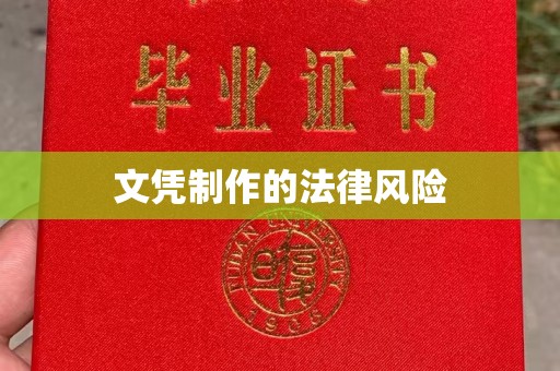 南昌文凭制作的法律风险